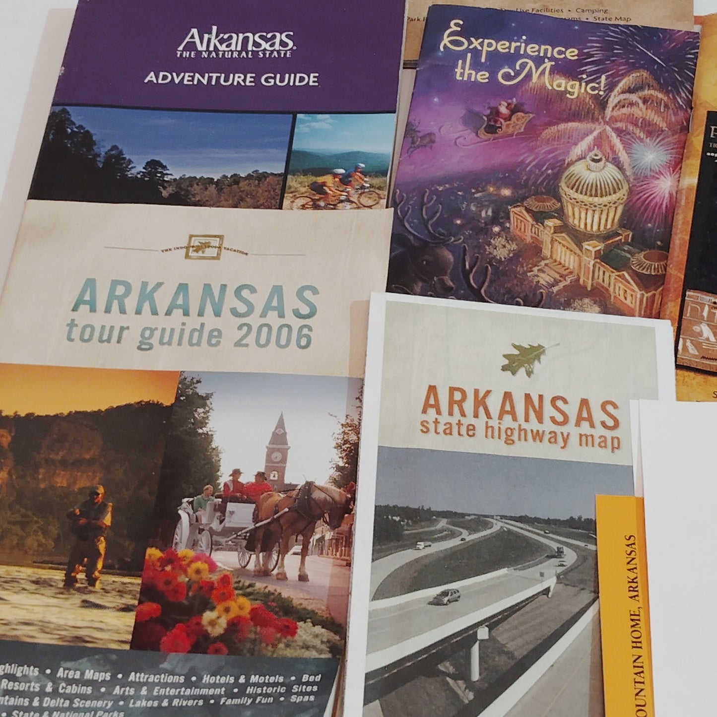 2006 Arkansas Vacation Ephemera Lot - Maps, Guides, Crescent Hotel, Pharaohs