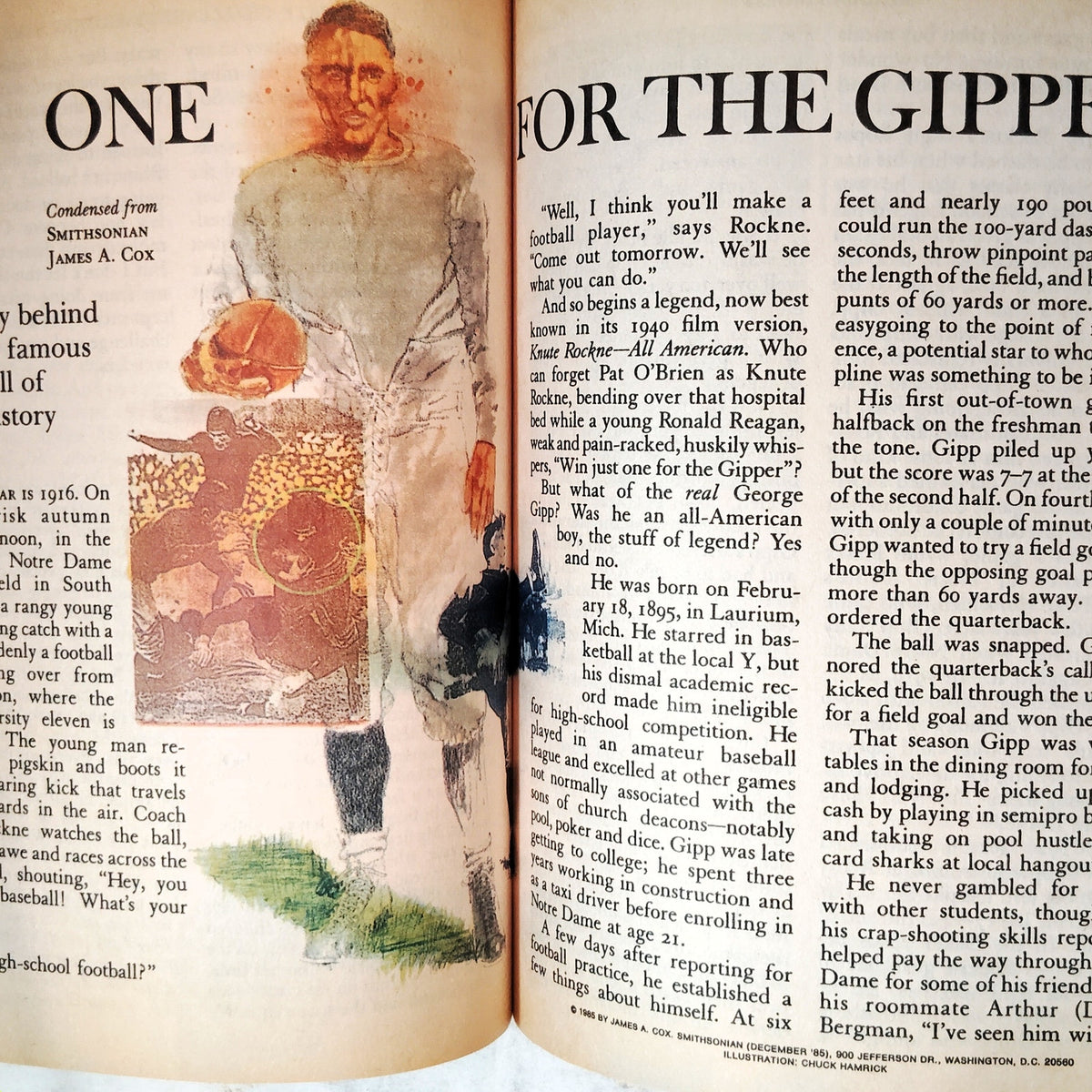 Reader's Digest December 1986 Vintage, One for the Gipper, Ford, Christmas Trees