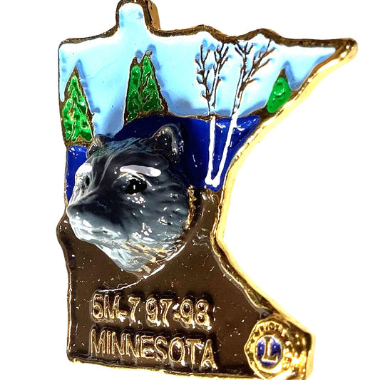 Vintage Lions Club International Racoon Pin, District 5M7 Minnesota 1997-1998