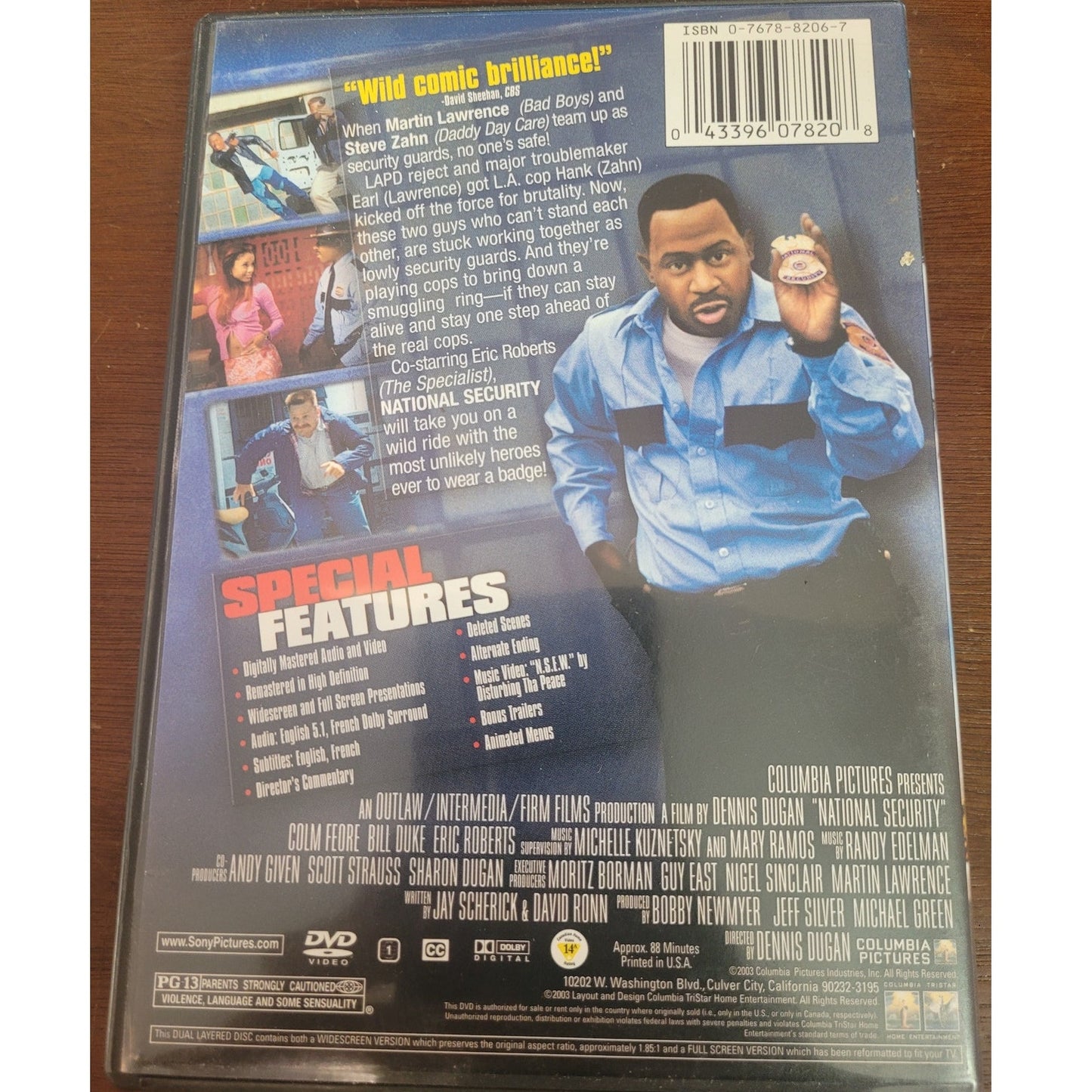 National Security DVD 2003 Action Comedy – Martin Lawrence, Steve Zahn
