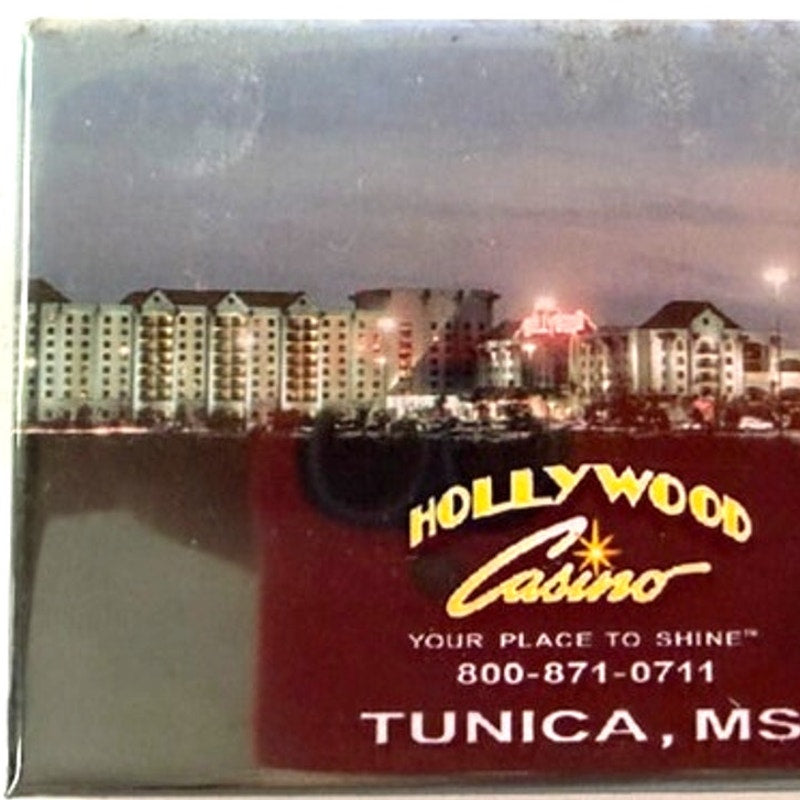 Hollywood Casino Tunica Acrylic Magnet Night View 3‑1/4" × 2‑1/4"