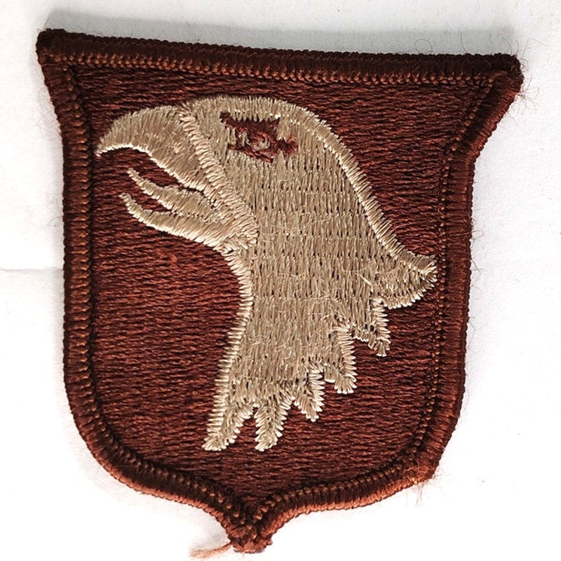 US Army 101st Airborne SSI Novelty Patch Desert Subdued 2‑3/8" × 2‑3/8" Sew‑On