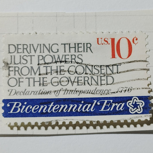 1974 Scott No. 1546 – 10¢ Declaration of Independence Quote – Bicentennial Era