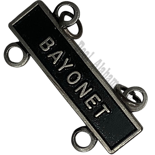 Military Qualification Bar, Bayonet, 1/2"H x 1"W, Silver w/ Black Background