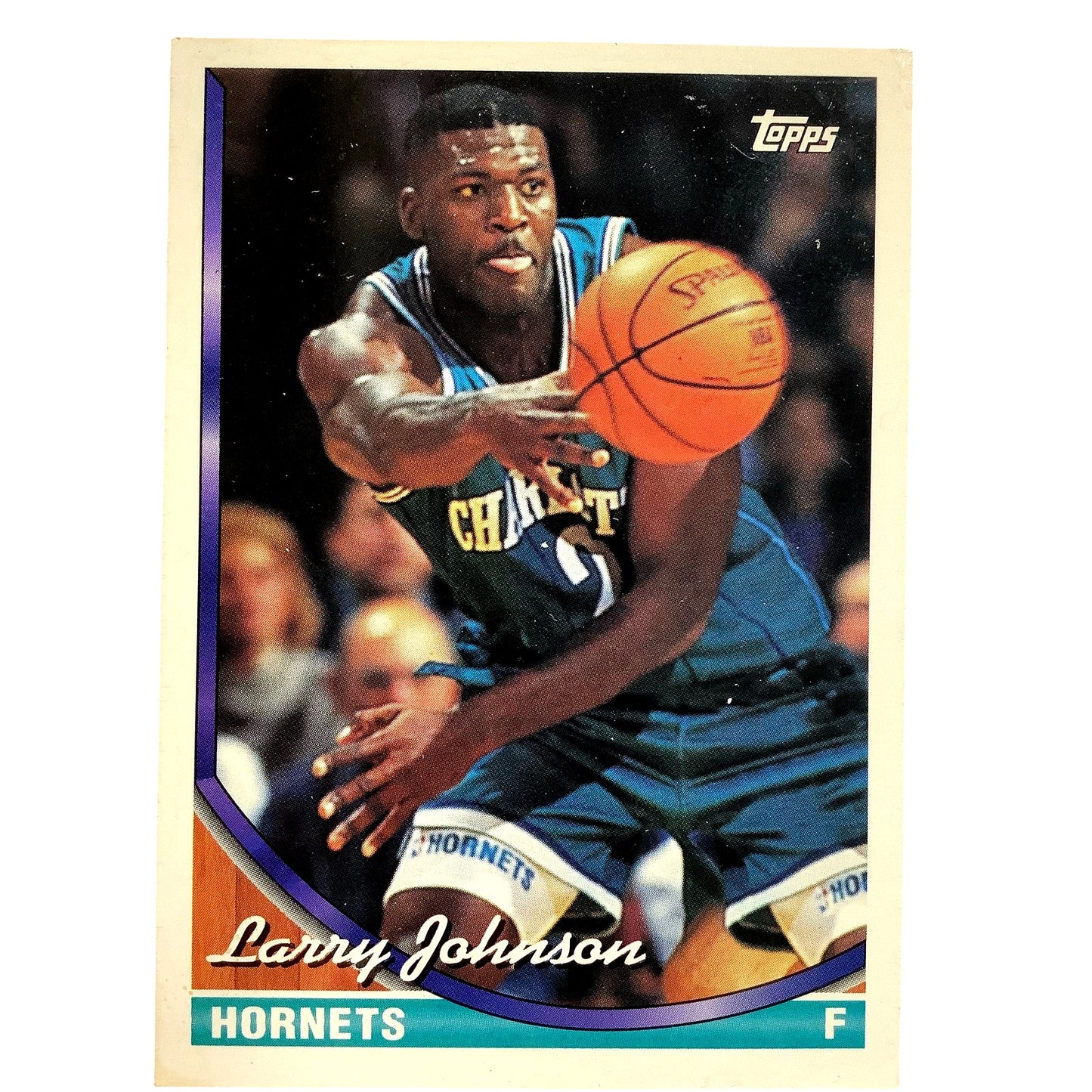 Larry Johnson, Charlotte Hornets, 1993 Topps Collector's Card 223, EXC