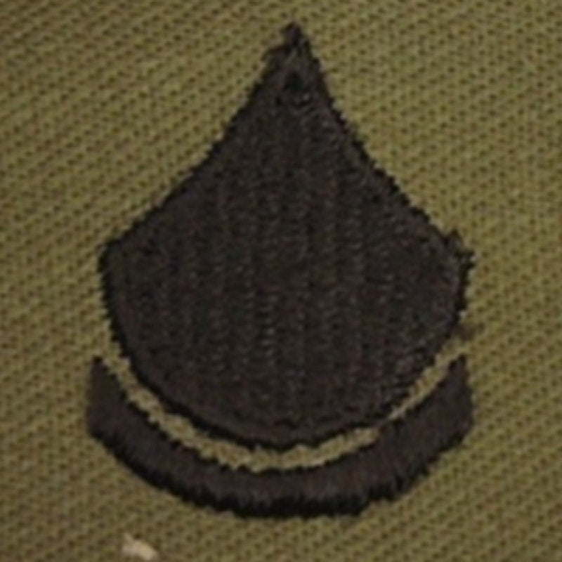US Army PFC E‑3 Subdued OD Sleeve Chevrons Pair 4‑1/4" × 2" Sew‑On