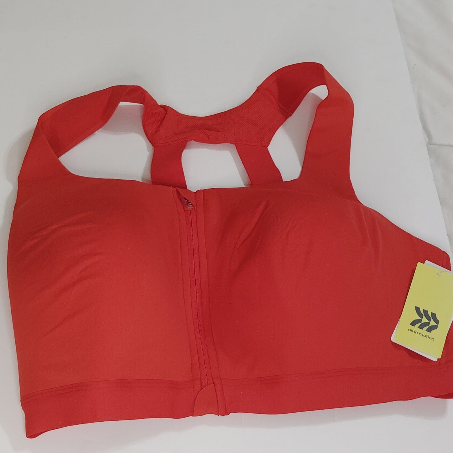 All in Motion Women’s High Support Sculpt Zip Front Sports Bra Red 44DD (3XL)
