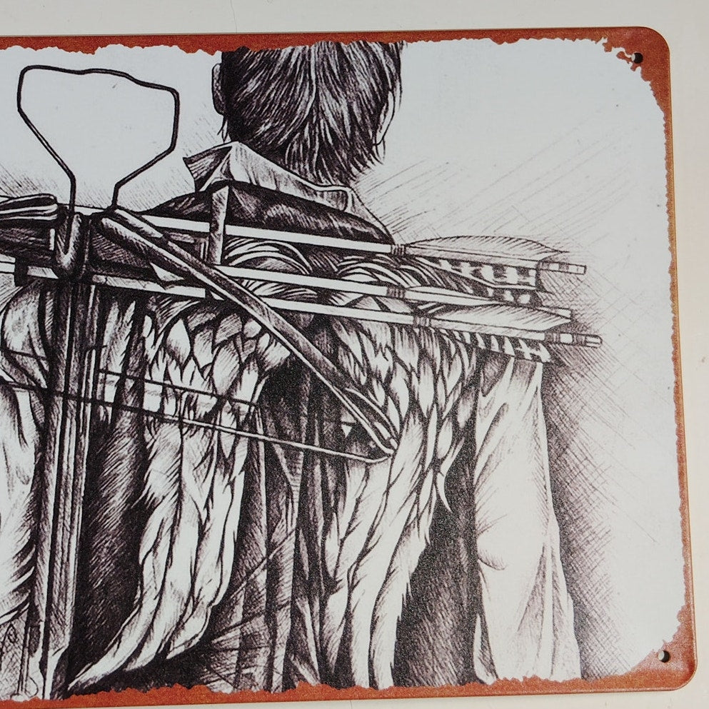 12x8 Tin Sign Poster – The Walking Dead: Survival’s Burden – Crossbow Silhouette Art – Dystopian