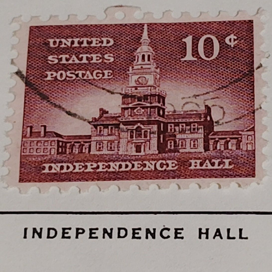 1956 10¢ Independence Hall Stamp Liberty Series Scott 1044 Philadelphia Landmark