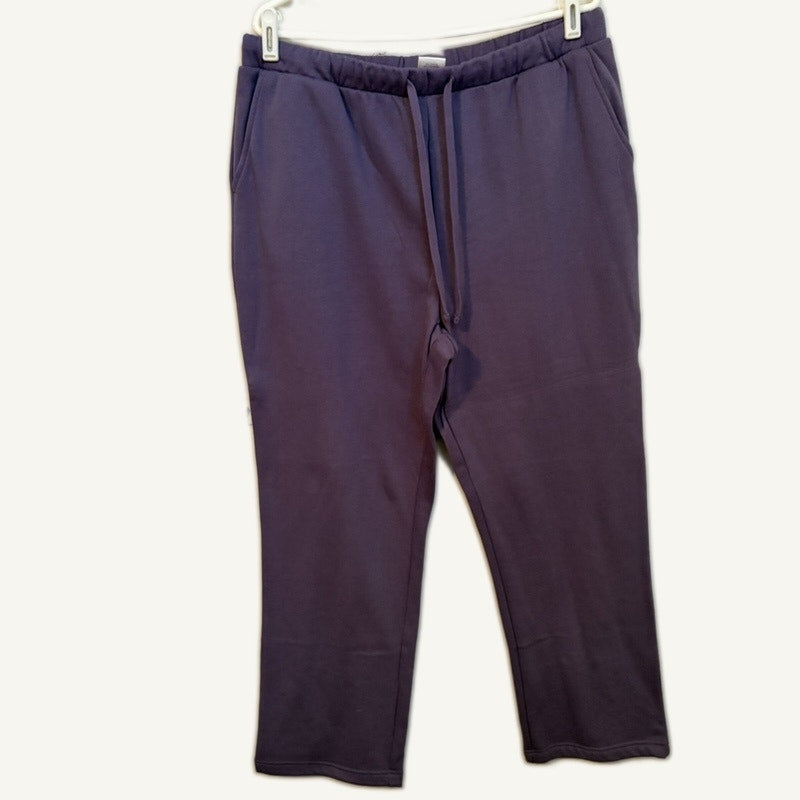 Blair Women's Purple Short Sleeve Sweatshirt & Sweatpants Lounge Set L