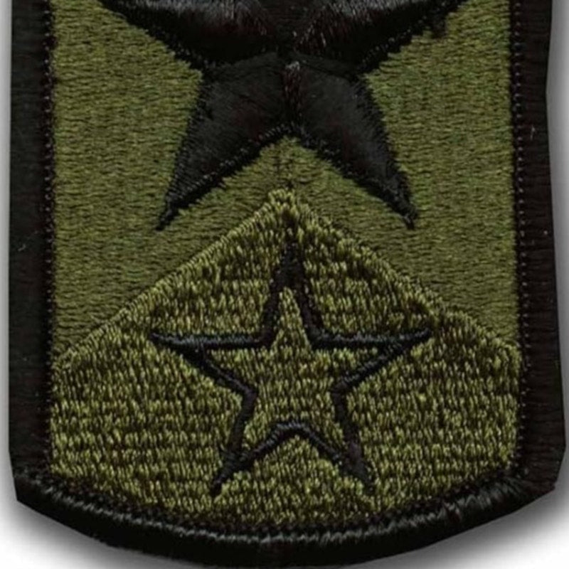 US Army 72nd Infantry Brigade SSI Patch Subdued Bagby Green Black Sew‑On 3" × 3"