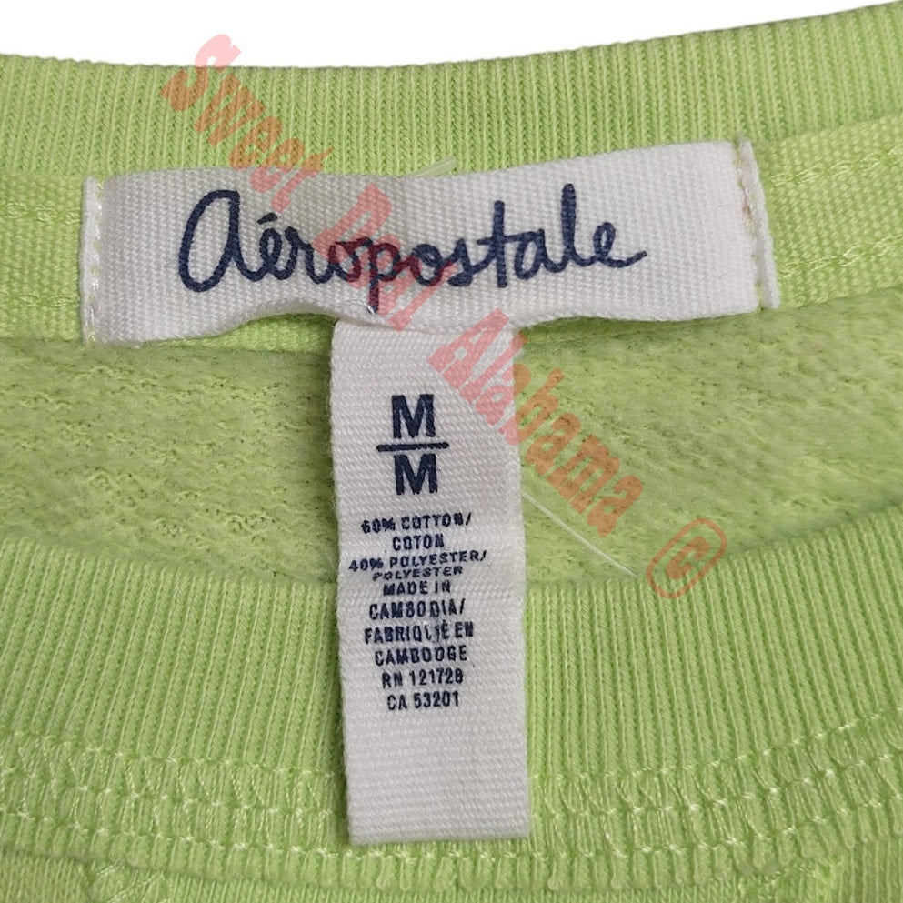 Aeropostale L/S Slightly Cropped, Studded Shoulders, Med. 34-36" Bust 19" Length