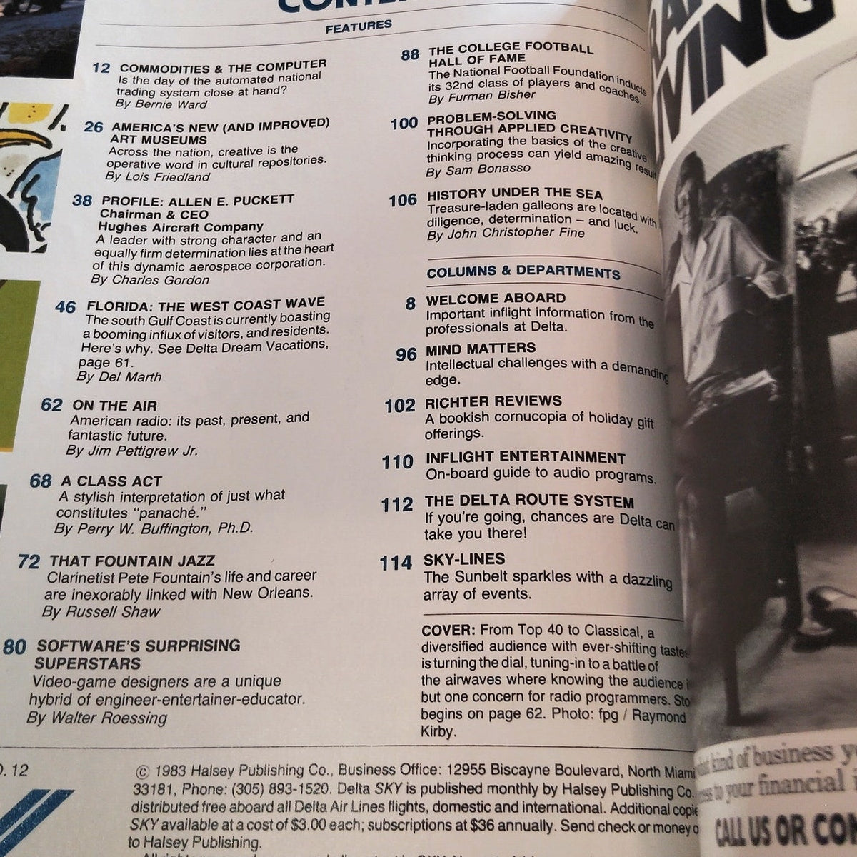 Delta SKY In-Flight Magazine - December 1983 - NCAA 1983 Hall of Fame Inductees