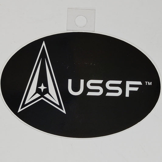 United States Space Force Oval Bumper Sticker – 6" x 4" USSF Logo – Adhesive Back