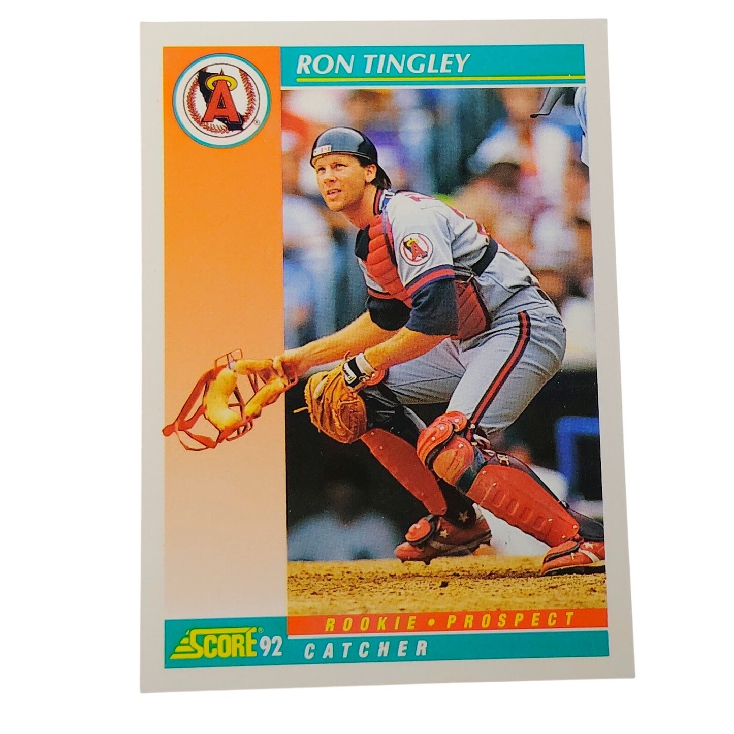 1992 Score Ron Tingley #757 California Angels C Rookie Prospect Baseball Card NM