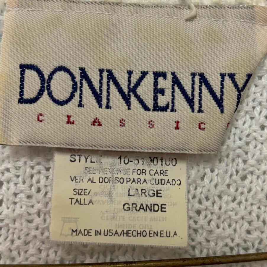 Vintage DONNKENNY Classic Floral Knit Sweater Shirt - Women's Large