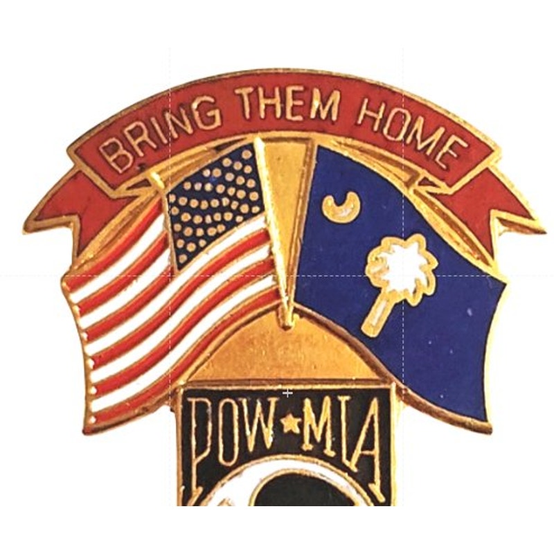 South Carolina POW/MIA Bring Them Home Novelty Hat Lapel Brooch Pin 1‑5/16" × 1"