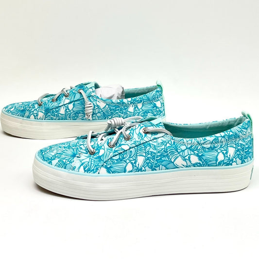 Sperry Women’s Crest Vibe Platform Sneakers Blue Pattern Size 12
