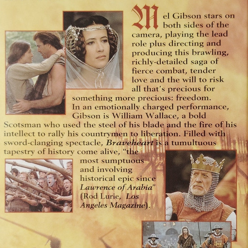 Braveheart VHS 1996 2‑Tape Set Mel Gibson Historical Epic Drama Vintage