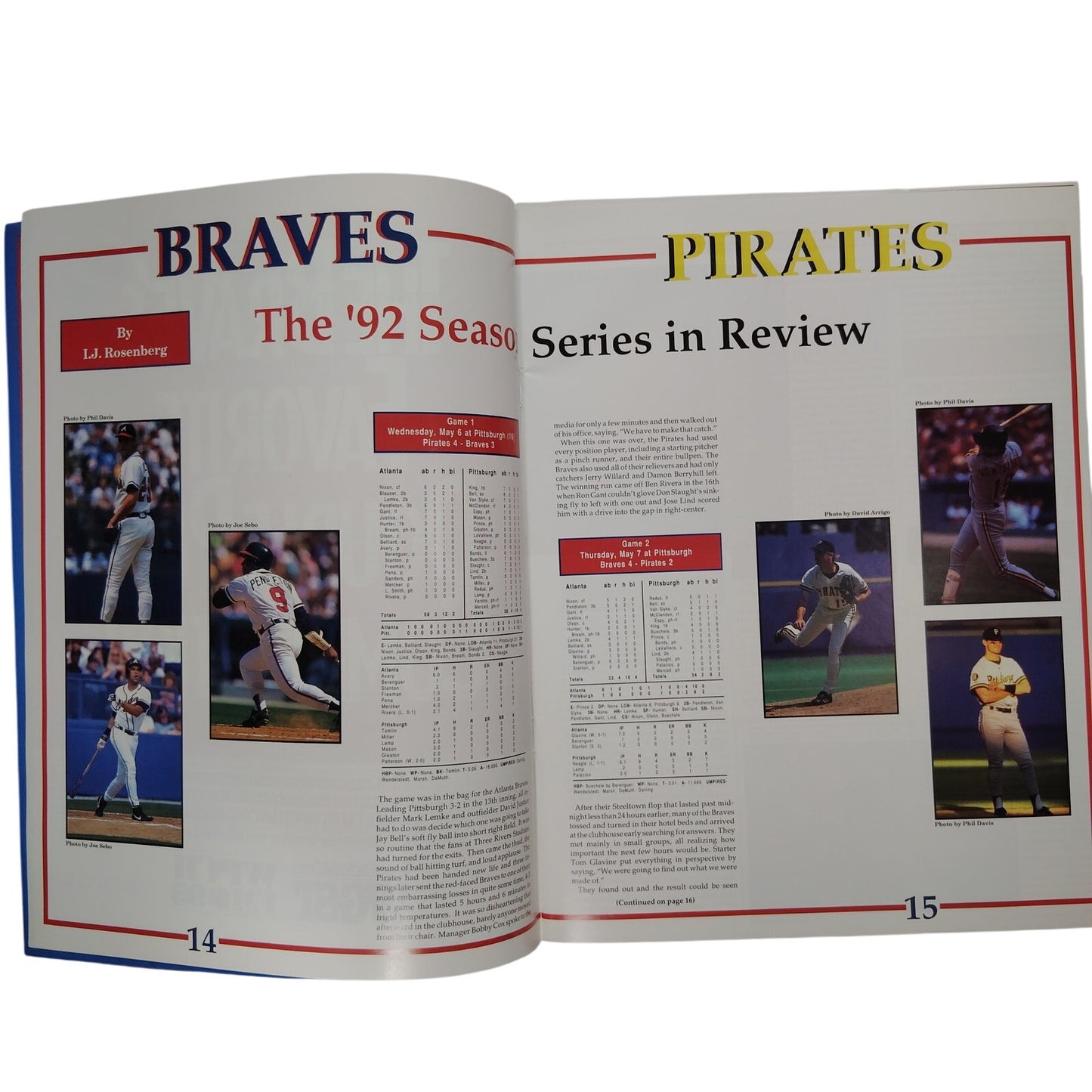 1992 National League Championship Series Program – Atlanta Braves vs. Pittsburgh Pirates, Atlanta GA