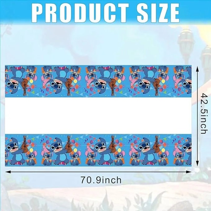 Cartoon (Lilo & Stitch) Party Tablecloth 42.5" × 70.8" Disposable Plastic Cover