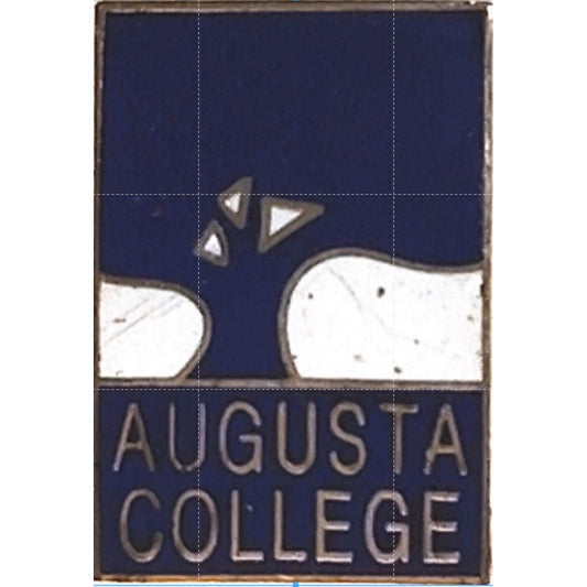 Vintage Augusta College Novelty Biker Jacket Hat Lapel Pin 7/8" × 5/8", NOS