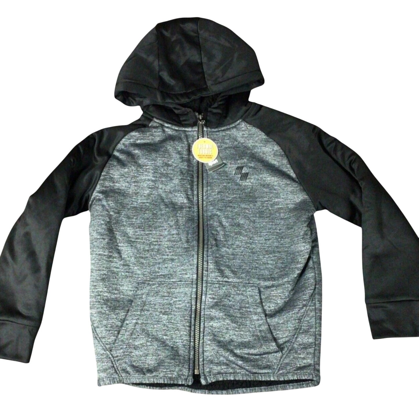 Children’s Place Sport Marled Sherpa Fleece Zip Up Hoodie, LRG 10/12 Fin Gray