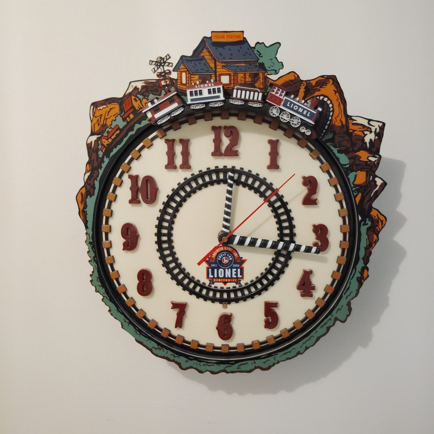Lionel 7183 Centennial Train Clock, Working Time & Sound Train Needs Belt Repair