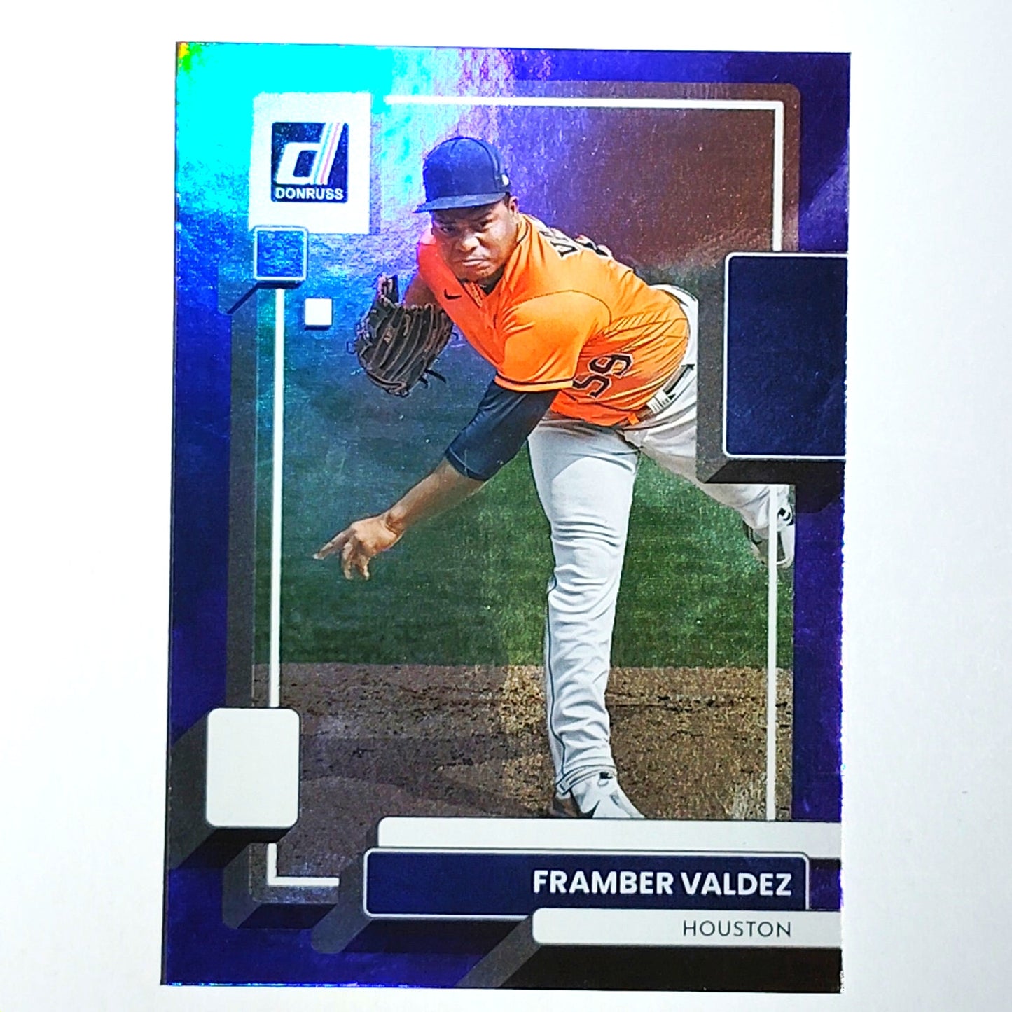 2022 Donruss #175 Framber Valdez Holo Purple Parallel Houston Astros P - VG/EX