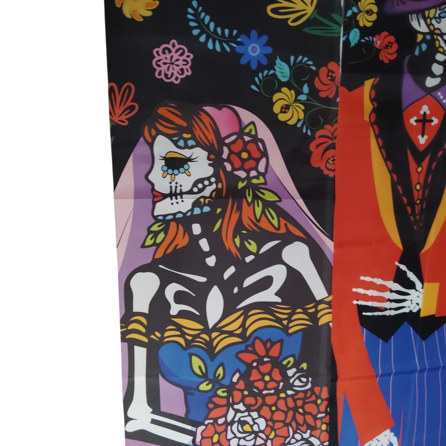 2‑PK Day of the Dead Porch Banners – 12"x71" – Dia de los Muertos Door Décor