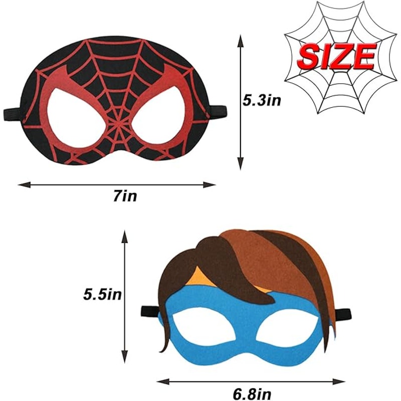 Superhero Felt Masks 24‑Pack 8 Styles Kids (Will Fit Adults Too) Party Favors