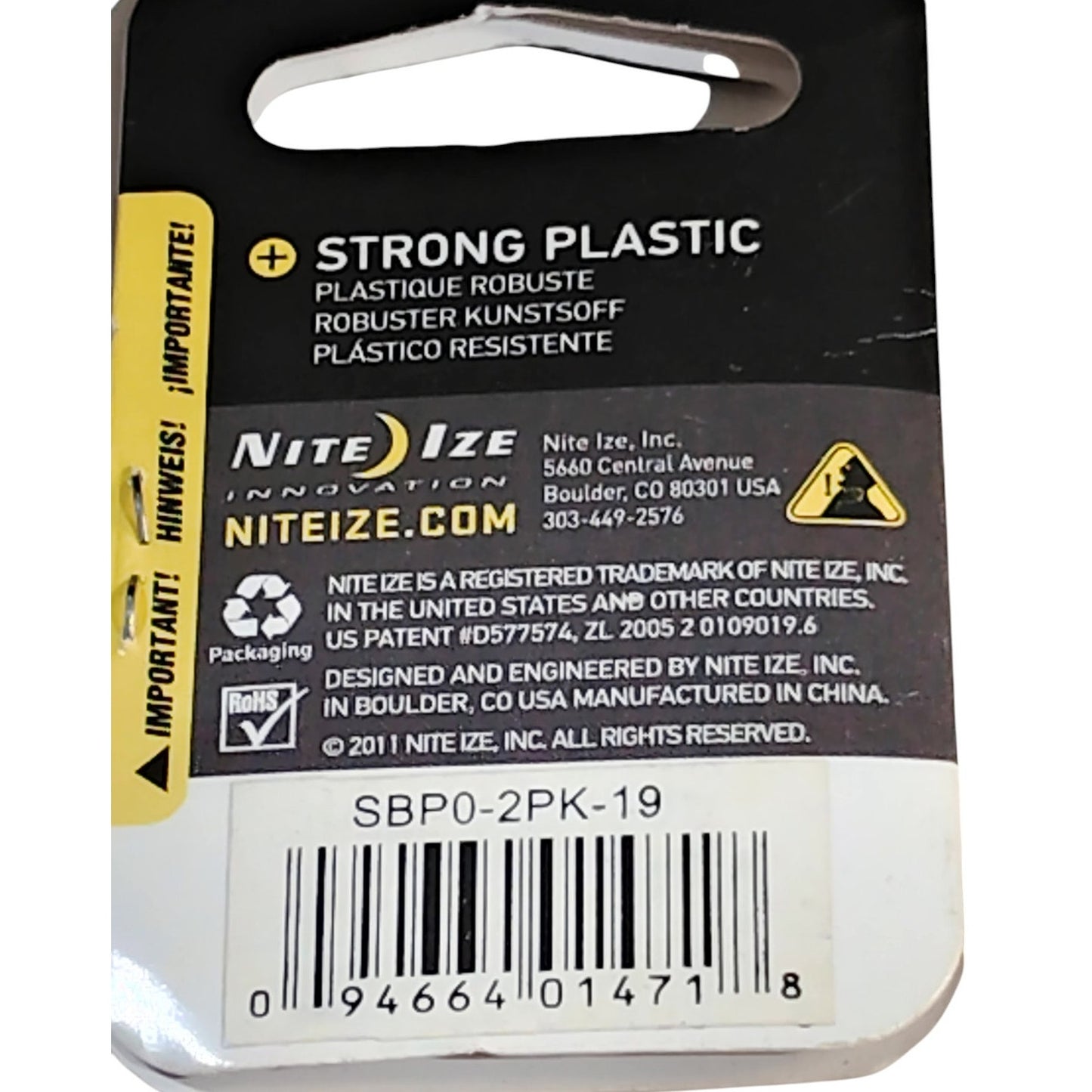 Nite Ize S-Biner SBP02PK19 Plastic Dual Carabiner Clip #0, 2 Pack