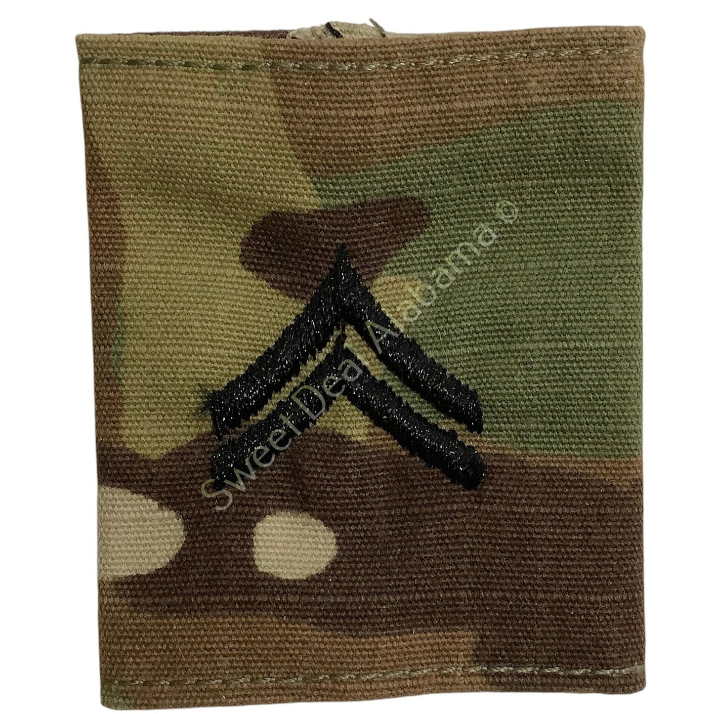 U.S. Army Corporal (E-4) OCP Rank Slip-On Insignia, Multi-Camo, 2" x 1.75"