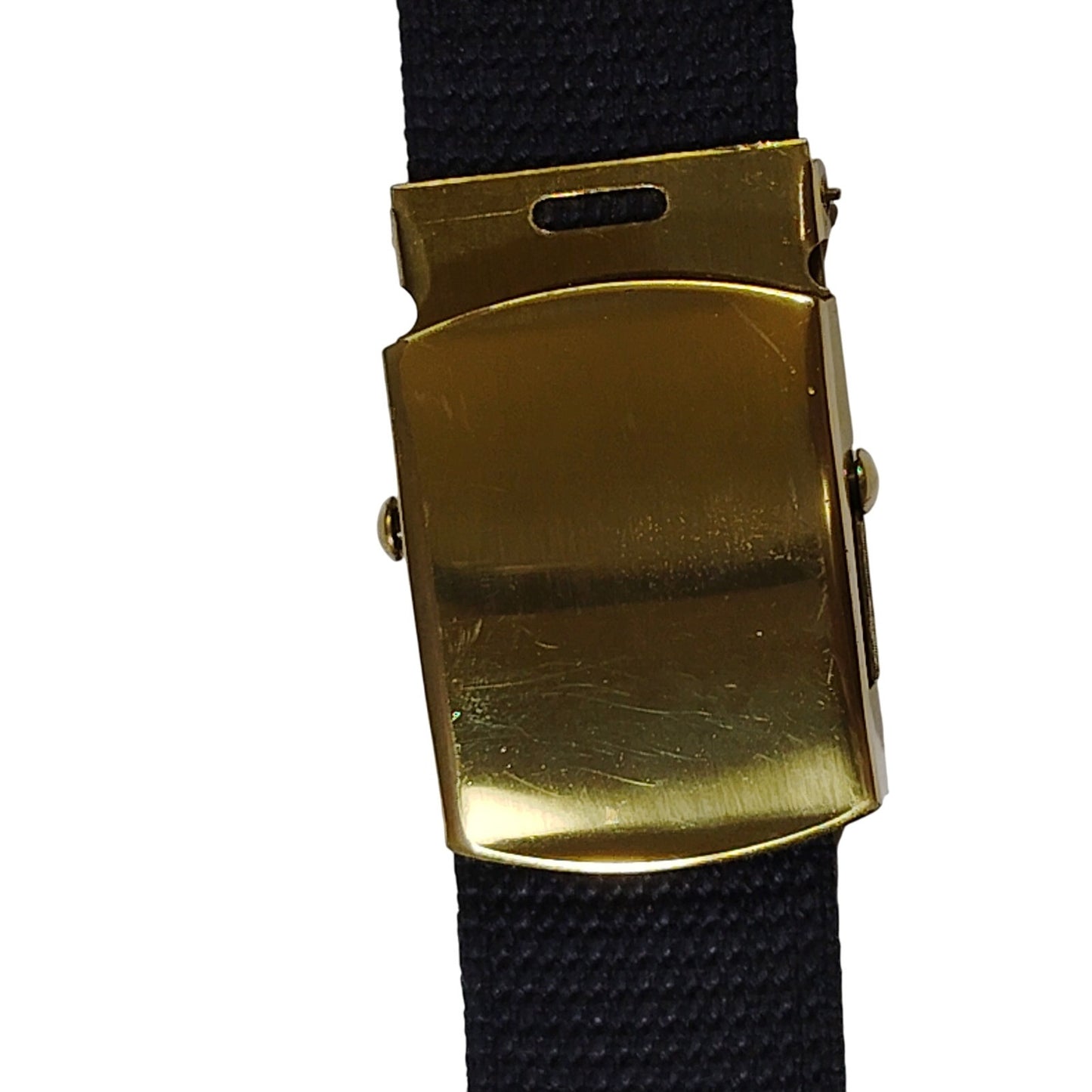 42" Dark Navy Blue Web Belt – U.S. Made, Solid Brass Military Style Buckle