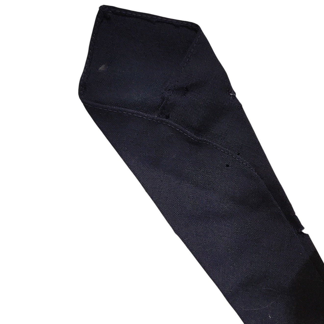 WWII-Era U.S. Navy or Army Enlisted Wool Necktie, Dark Navy Blue, Coarse Weave, Unfinished Ends