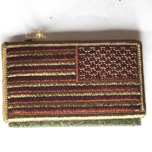 USAF US Flag Reverse Patch Spice Brown OCP Hook Back 3-3/8" x 1-7/8" Tactical