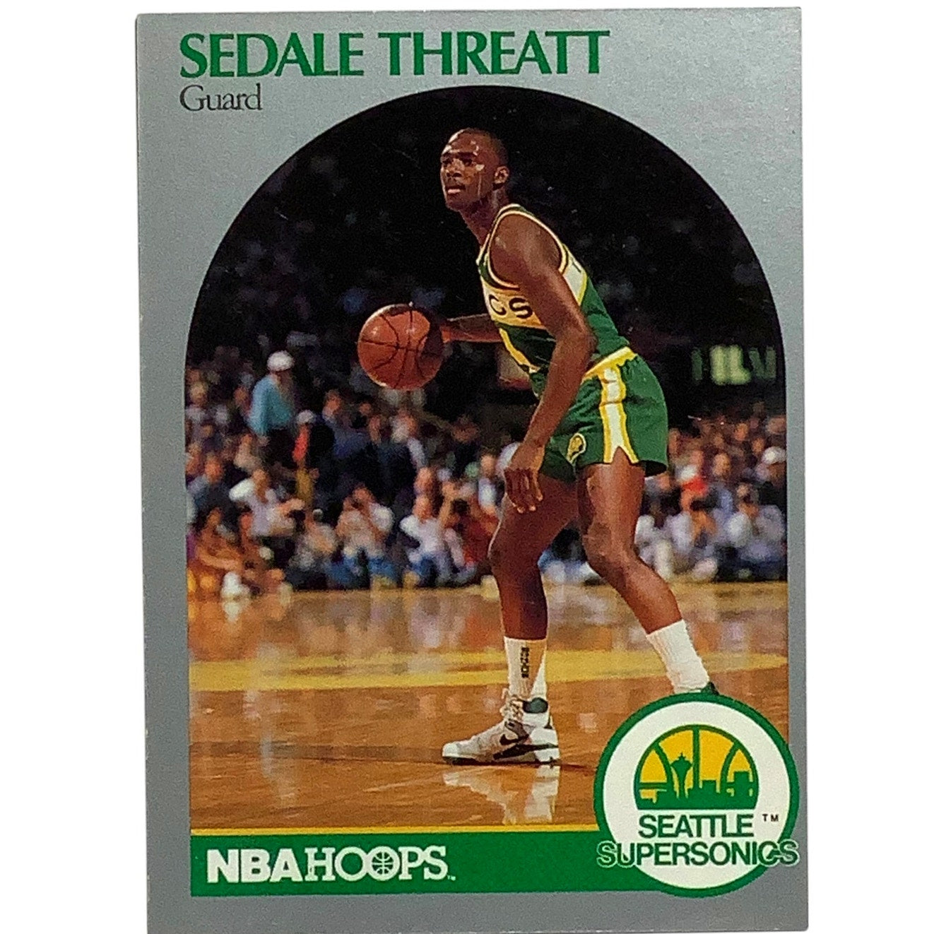 Sedale Threatt, Seattle Supersonics, NBA, NBA Hoops 1990, Card 284, EX/NM