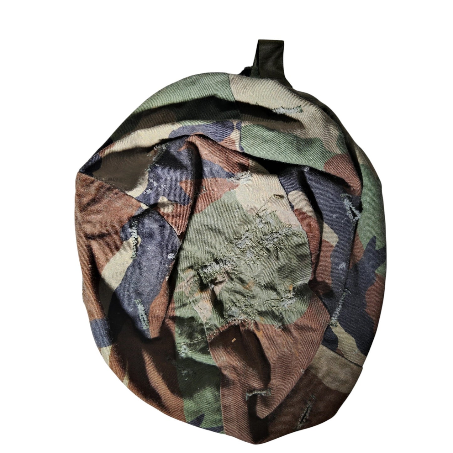 Woodland Camo Helmet Cover, PASGT Steel Pot, Hook & Loop Fasteners, Vibrant Colors – 1981–2005 Issue