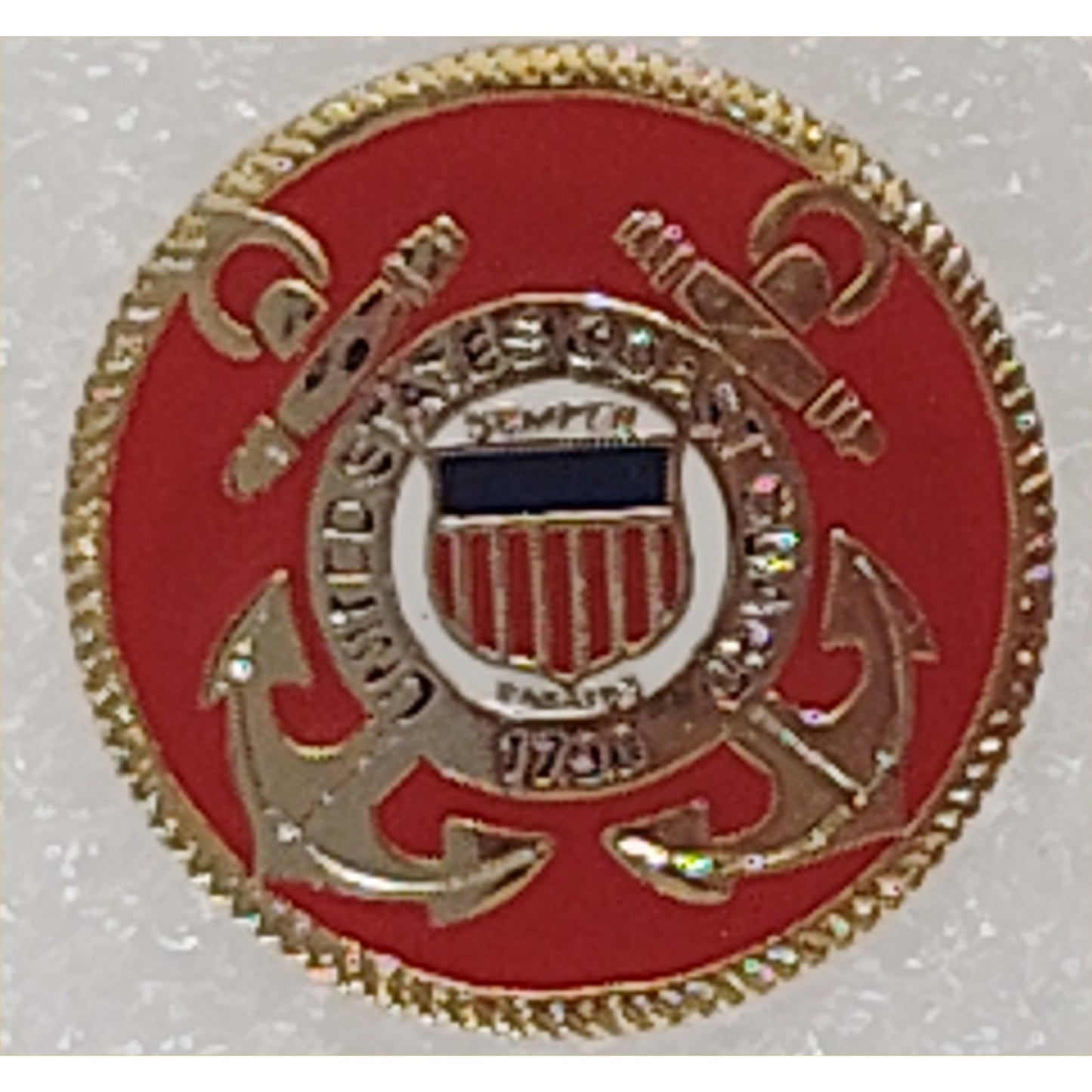 U.S. Coast Guard "Semper Paratus" Logo Novelty Hat/Lapel/Brooch Pin Enamel Metal