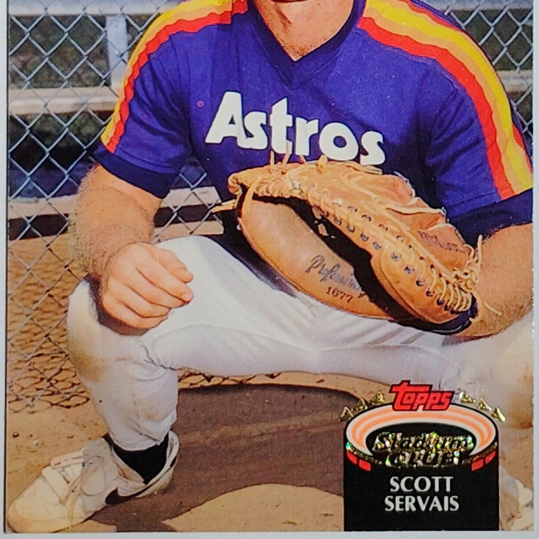 1992 Stadium Club #509 Scott Servais Rookie Card Houston Astros Catcher - VG/EX