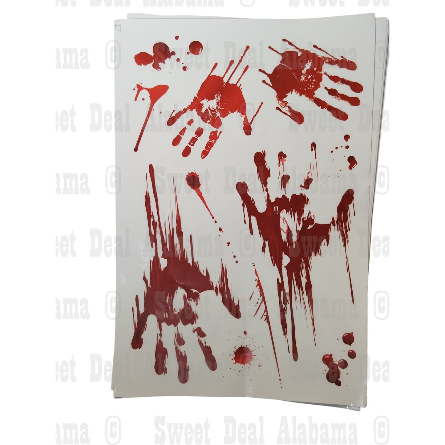 10 Pgs Bloody Handprint Footprint Clings – Halloween Window Party Decor