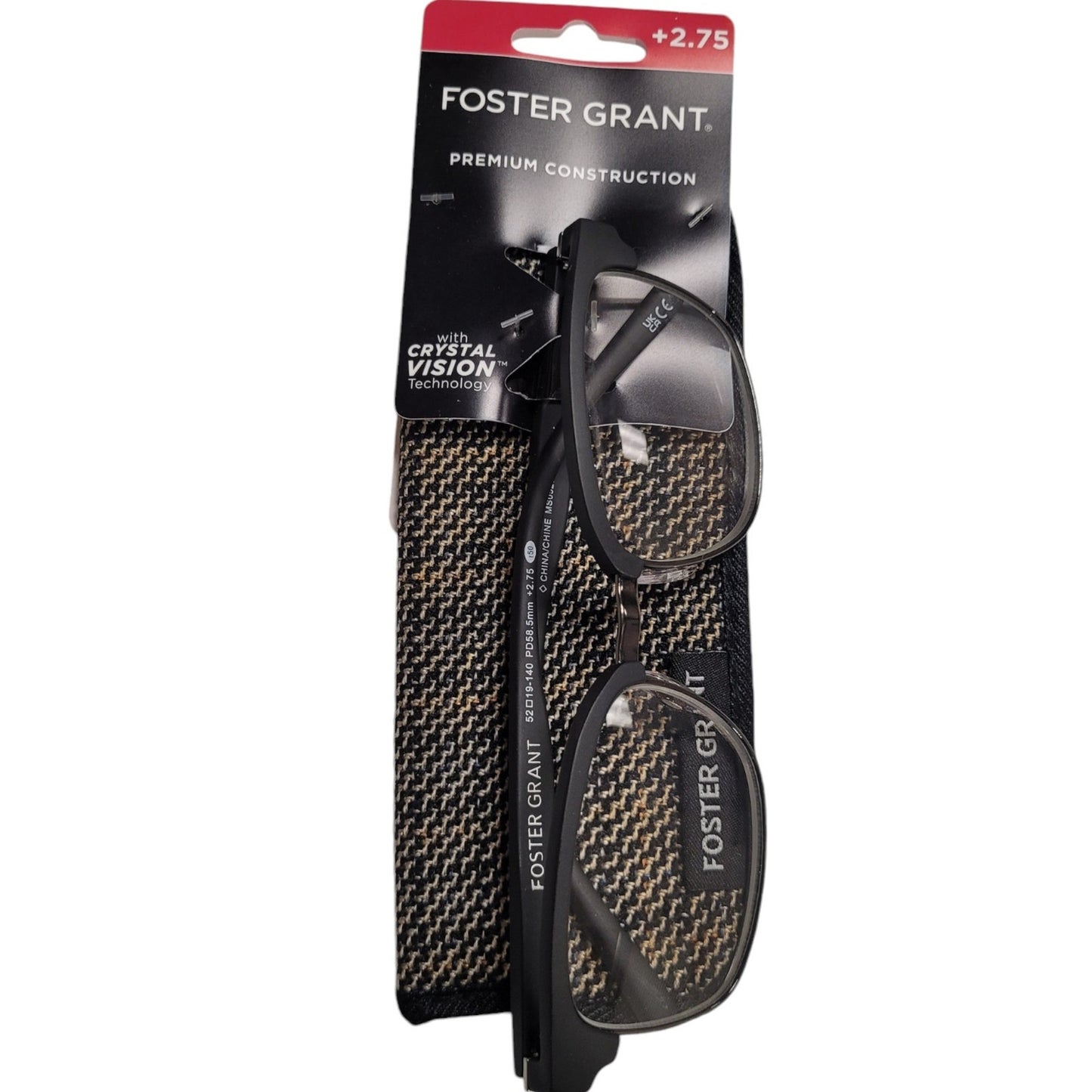 Foster Grant Alden Reading Glasses with Case, +2.75