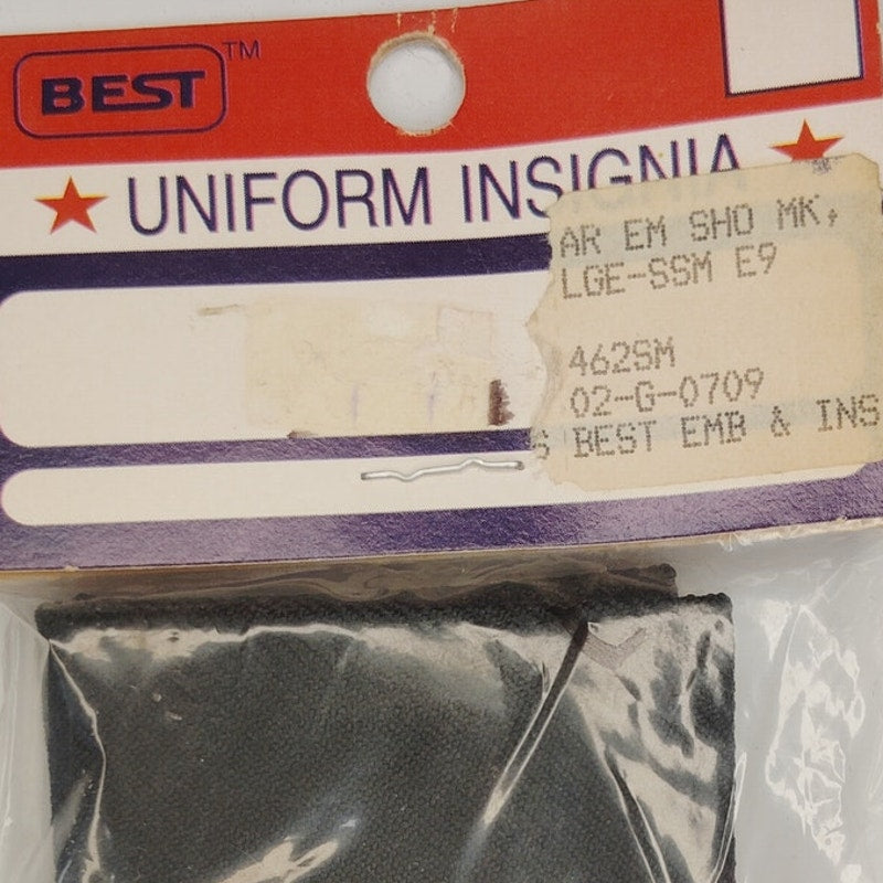 US Army Sergeant Major E‑9 Epaulets Gold on Black Men’s 4‑3/8" × 2‑3/8" Pair