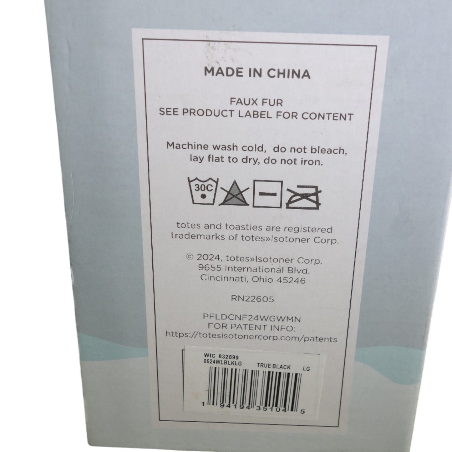 Totes Women’s Large 8‑9 Black Sparkle Faux Fur Memory Foam Slippers