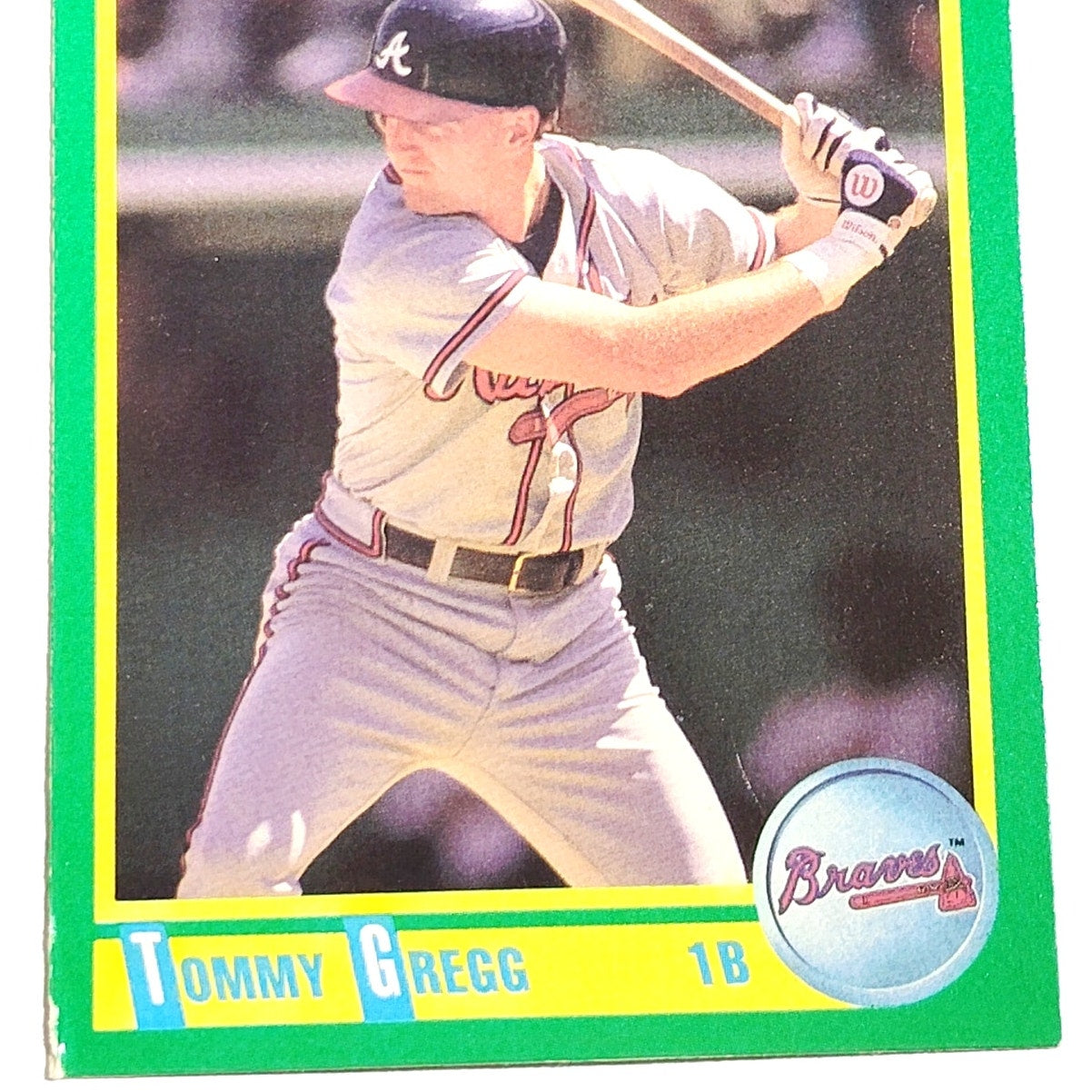 1990 Score Tommy Gregg Card No. 78 Atlanta Braves 1B VG/EX