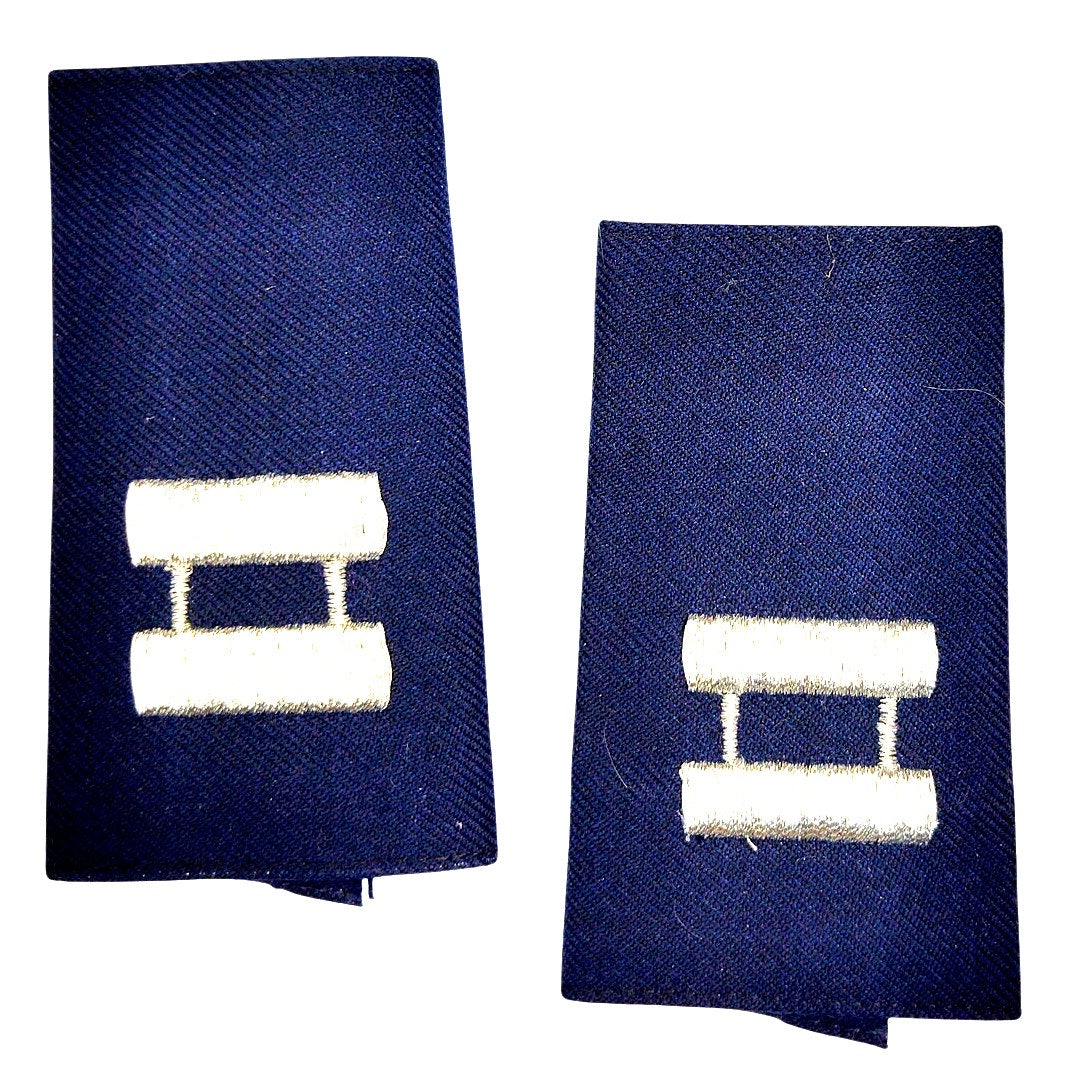 Vintage US Air Force Captain O‑3 Shoulder Mark Epaulets Female 3‑1/4" × 2" Pair