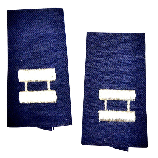 Vintage US Air Force Captain O‑3 Shoulder Mark Epaulets Female 3‑1/4" × 2" Pair