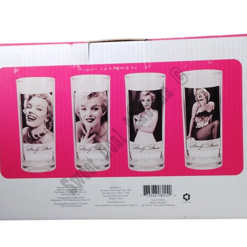 Marilyn Monroe 10 oz. Glass 4-Pack, By: Marilyn Monroe Bioworld Kitchen and Bar