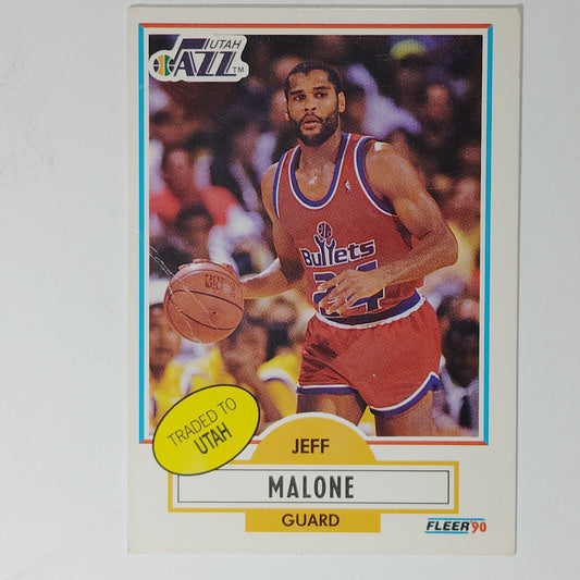 1990 Fleer Jeff Malone #195 Washington Bullets– Traded to Utah Jazz – Guard