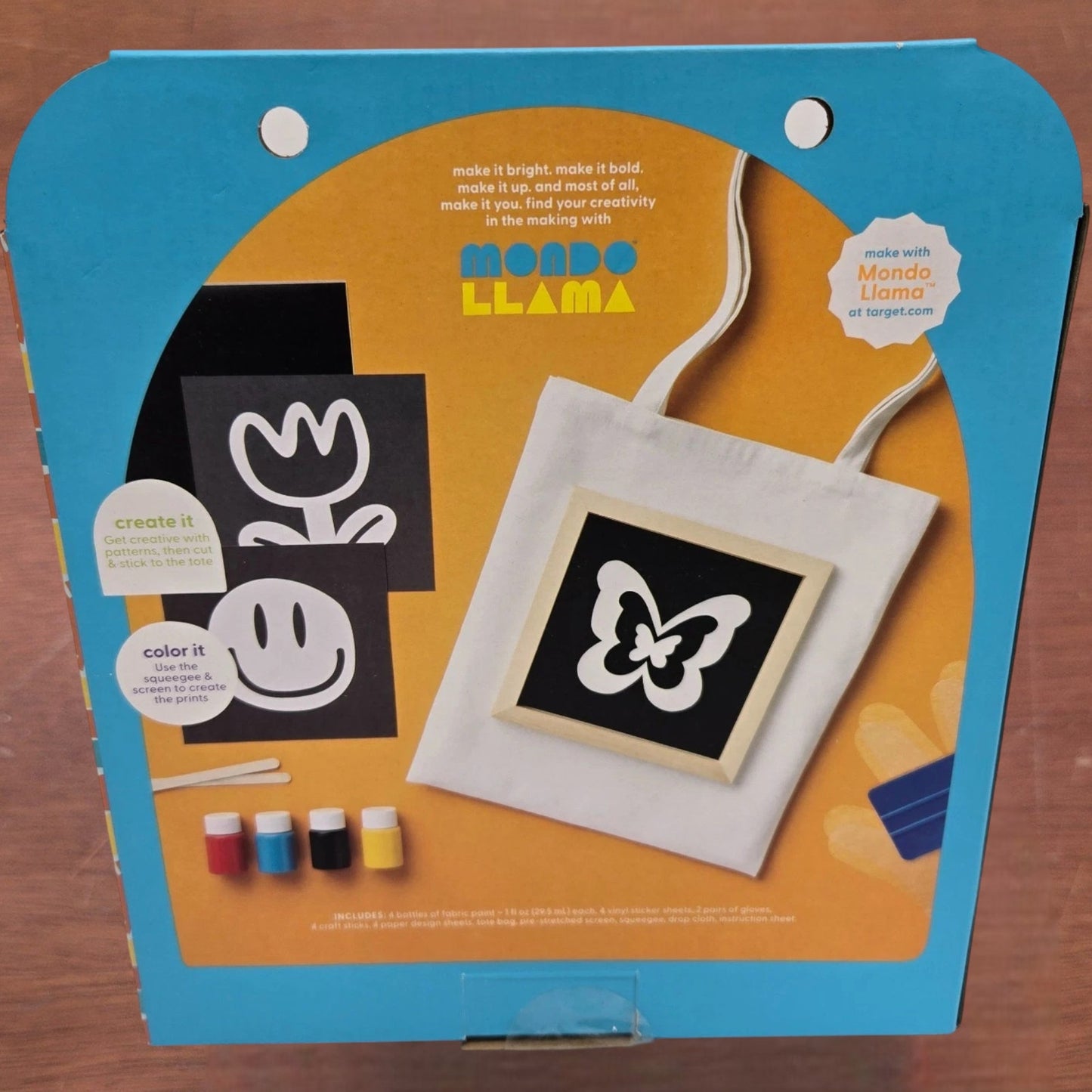 Mondo Llama Screen Print Tote Bag Craft Kit – DIY Art Project
